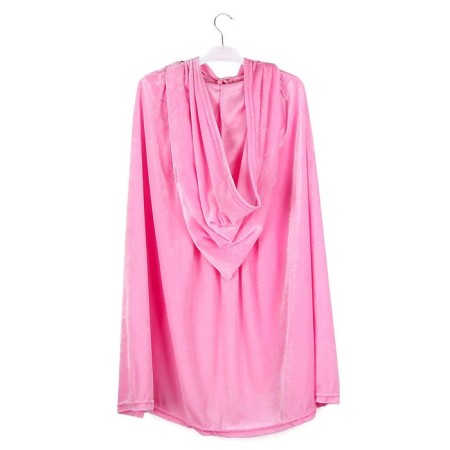 Carnival cloak adult, pink plush, length 110 cm-2