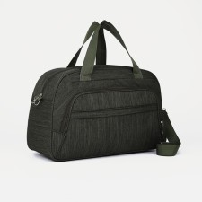 Road bag with lightning, outer pocket, long belt, khaki color