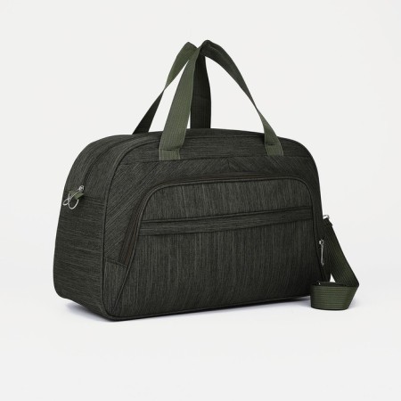 Road bag with lightning, outer pocket, long belt, khaki color