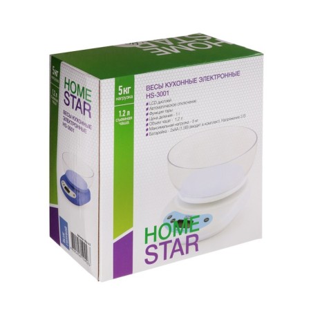 Libra Kitchen Homestar HS-3001, electronic, up to 5 kg, auto shutdown, blue-4