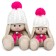 Soft toy "Bunny Mi", in a white hat with a pompon, 18 cm