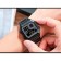 Electronic watch, D-4.4 cm, alarm clock, calendar, metal strap, black