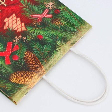 New Year. Package Paper Gift New Year craft "New Year's atmosphere" 18 x 8 x 25 cm.-2