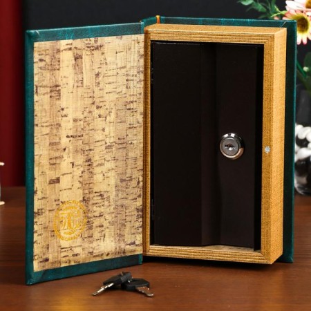 Safe Brush Tree leatherette "Atlas of the World" 21x13x5 cm-3