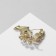Brooch "Leaves" in pearls, burgundy-white color in gold