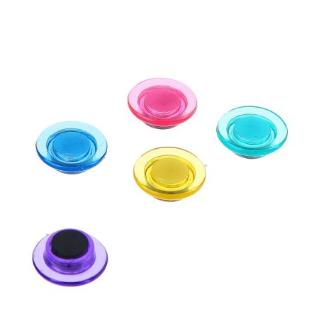 A set of magnets for board, 10 pcs., D-2 cm, transparent, on a blister, mix-1
