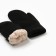 Women's mittens minku, black color, 22 cm