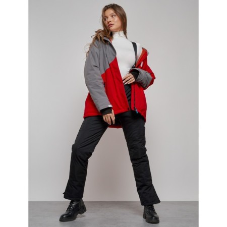 Ski jacket women's winter, size 56, red color-20