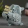 Figure "Owl with books" gray-blue 10x6x6cm