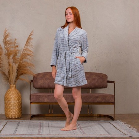Robe, size XL, gray color-1