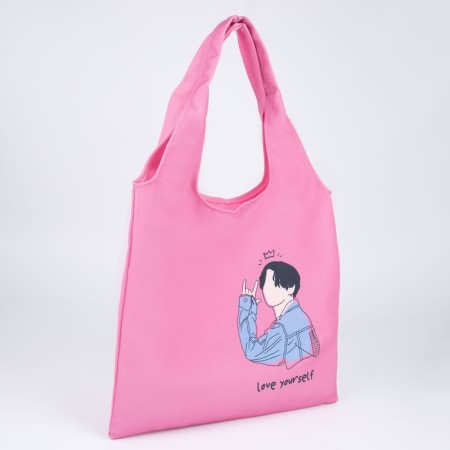 Shoper bag Love Yourself, 40 x 35cm, pink color-1