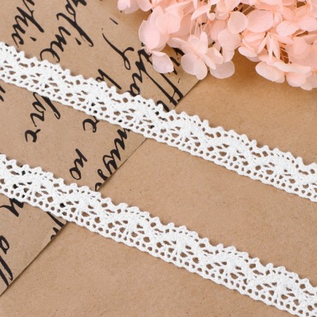 Knitted lace, 14 mm × 15 ± 1 m, fluid-white color-1
