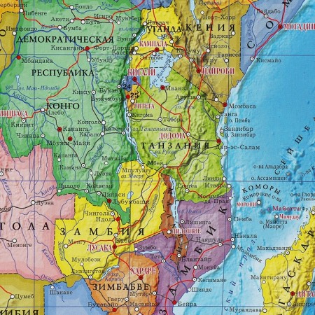 Wall map "Political world with flags", geod, 124x80 cm, 1:24 million-1