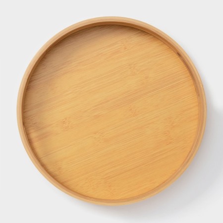 Tray with handles of the share Striata, d = 30 cm, bamboo-2