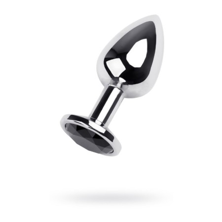 Anal plug Metal by Toyfa, silver, tourmaline, 9.5 cm, d = 4 cm