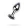 Anal plug Metal by Toyfa, silver, tourmaline, 9.5 cm, d = 4 cm