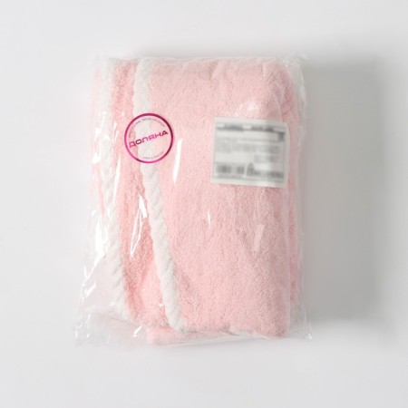 Cup for drying the hair with a button of the share, microfiber, pink color-7