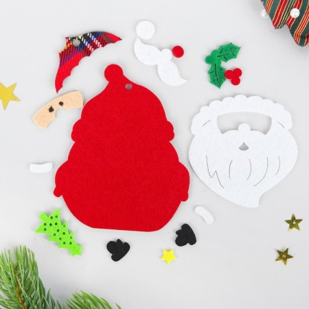 Set for creativity - Create a Christmas tree decoration from the felt "Santa Claus with a Christmas tree"-1