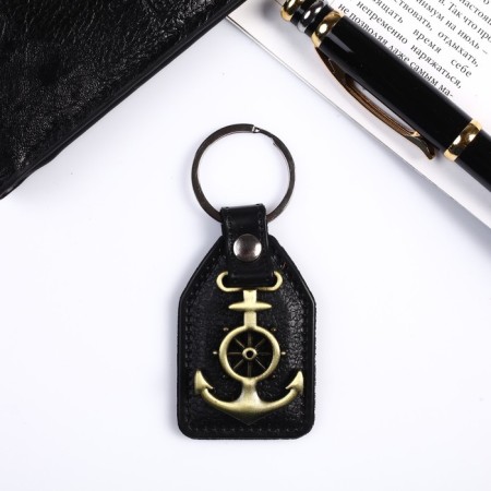 Keychain to the leatherette, metal "anchor" 6.8x4 cm-3