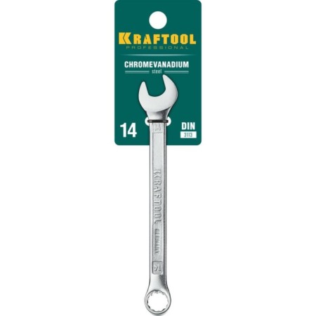 The key combined key Kraftool 27079-14, CR-V, chrome, 14 mm-1