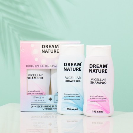 Gift set for women Dream Nature "Micellar": shampoo, 250 ml + shower gel, 250 ml