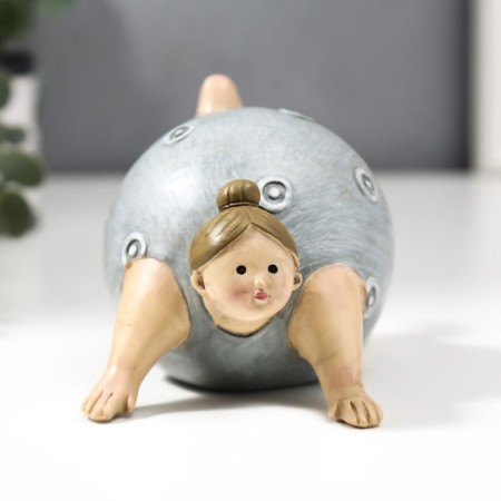 Souvenir Polystone "Pyschochka - Fitness" 8.5x8.5x13.5 cm-2