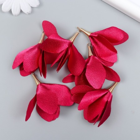 Decor for creativity Textile "Bun, raspberry color" set 6 pcs 6 cm-2