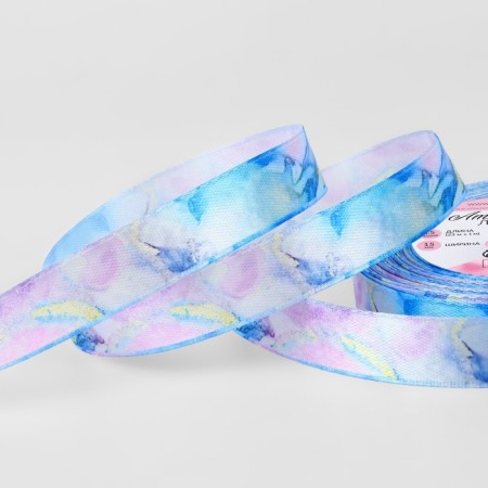 Satin tape "Smoke", 15 mm, 23 ± 1 m, multi -colored