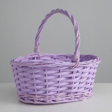 Wicker basket, willow, 30x21x12x25 cm, lilac
