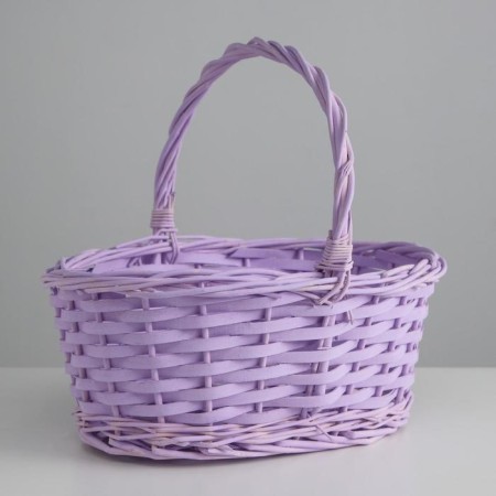 Wicker basket, willow, 30x21x12x25 cm, lilac