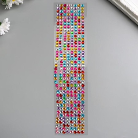 Stick plastic rhinestones "Rain" 32x7.5 cm mix-3