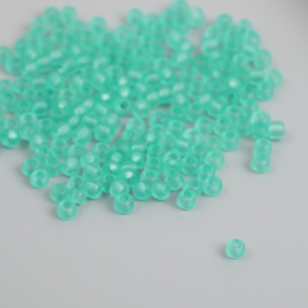 Glass 8/0 "Matte translucent. Emerald tear" 10 g