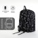 School backpack from textiles on lightning, 3 pockets, black color