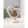 Polystone souvenir "Lovers in a stone heart with roses" under bronze 8.8x15.7x20cm 10686