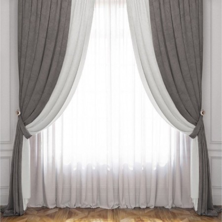 Set of curtains "Latur", size 240 x 270 cm, light - pink / blue