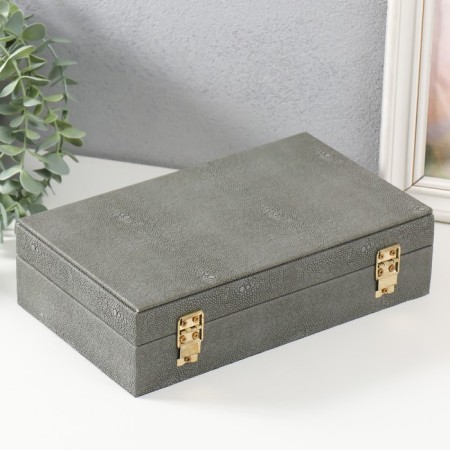 Casket wood to the leatherette "noble gray" 25x15x6.5 cm-3