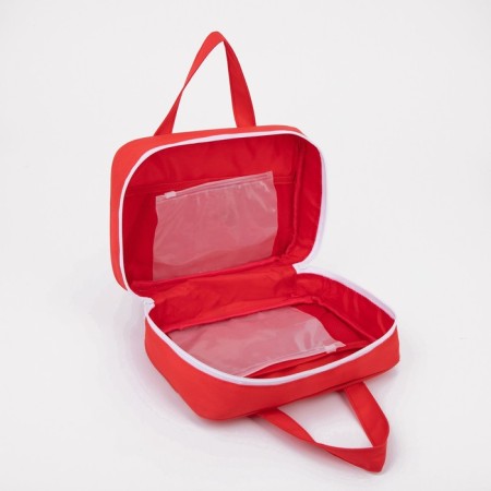 Road cosmetic bag, lightning department, red color-2