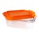 Set of glass containers, orange color, 3 pcs.