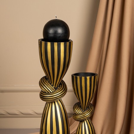 Click for one candle "Knot", a color of black and gold 29.5 x 7.5 x 7.5 cm-6