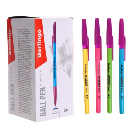 Ballic handle W-219 color, node 0.7 mm, blue ink, mix-3