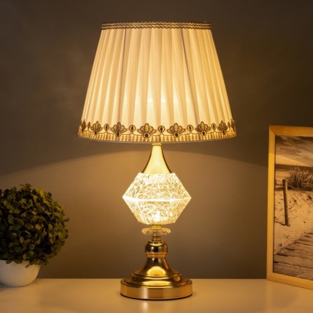 Table lamp "Rose" 1x40W E27+backlight, gold 30x30x55cm-1