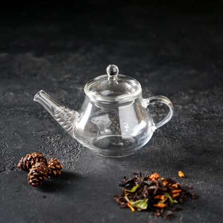 Glass teapot with metal sieve "Damba", 100 ml-7