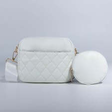 Bag Cross-Bodi with a zipper, white color