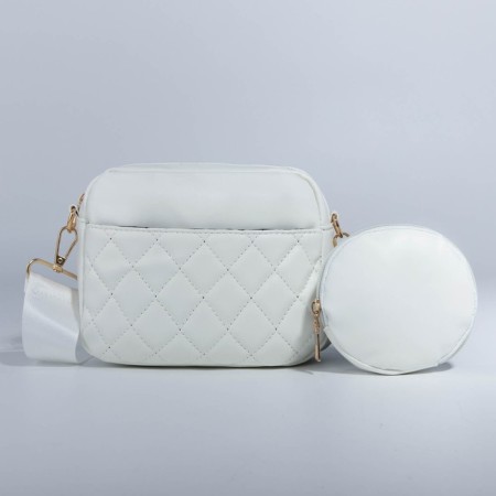 Bag Cross-Bodi with a zipper, white color