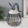 Vazon Metal souvenir, ceramics "Pumpkin with a leaf" Black with white 14.3x14.3x21 cm