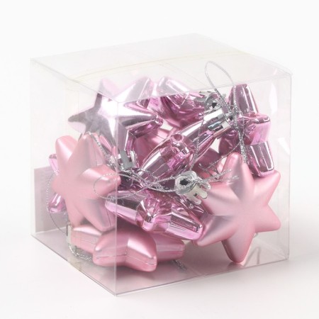 Christmas tree toy New Year's "stars", for the New Year, color pink mix-3
