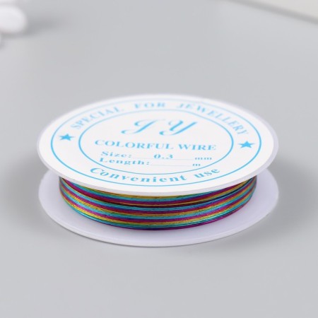 Wire for beads D 0.3 mm, 12 m, multi -colored # 1-1