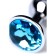 Anal plug with the Toyfa Metal rhinestone, silver, topaz, 7 cm, d = 2.8 cm