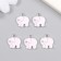 Decor for creativity metal, enamel, rhinestone "Elephant" silver 1.3x1.4 cm