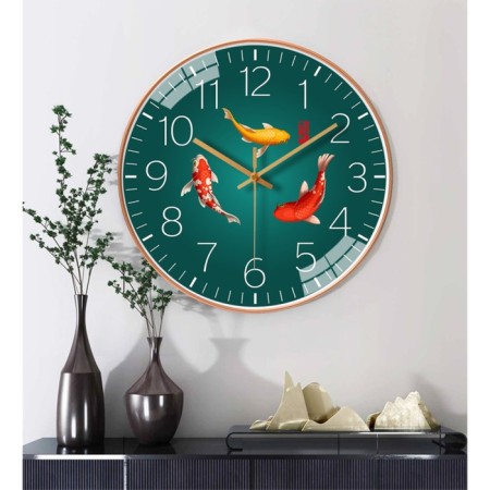 Wall clock, series: interior, "fish", smooth move, d-30 cm, aa-3